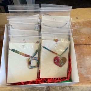 Fun handmade wire wrapped resin necklaces